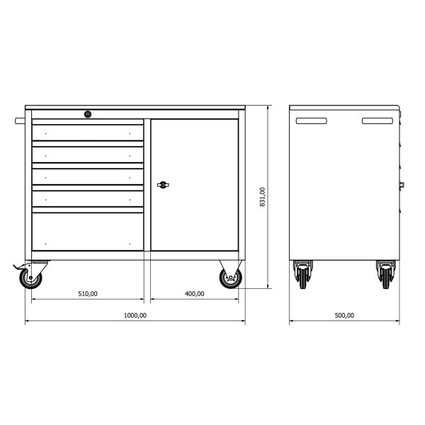 BD.36.44.69 5-Drawer Tool Cart